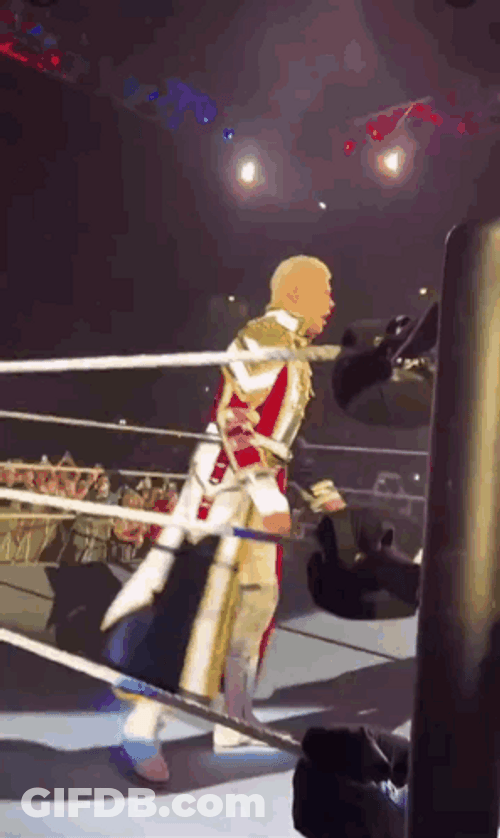 Cody Rhodes Wrestling Ring Jump GIF