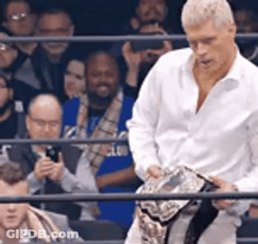 Cody Rhodes WWE Champion Belt Audience GIF