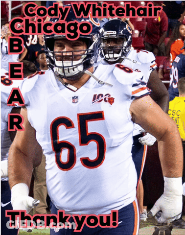Cody Whitehair Chicago Bears Thank You Poster GIF