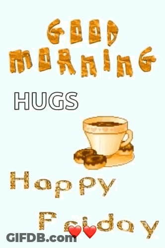 Coffee And Donuts Good Morning Hugs Happy Friday GIF