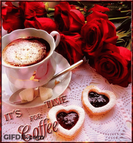 Coffee And Heart Cookies It's For Coffee GIF