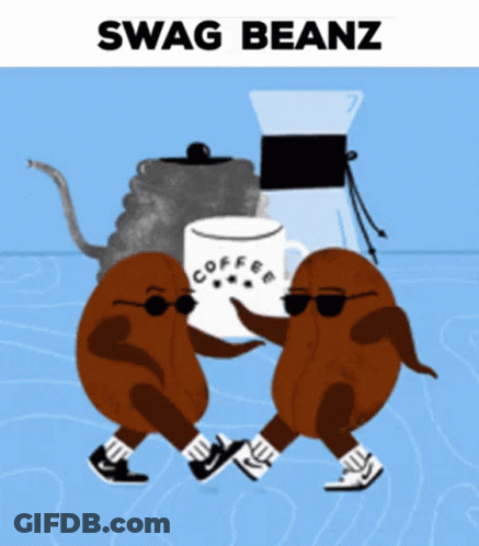 Coffee Beans Dancing With Swag Mug GIF