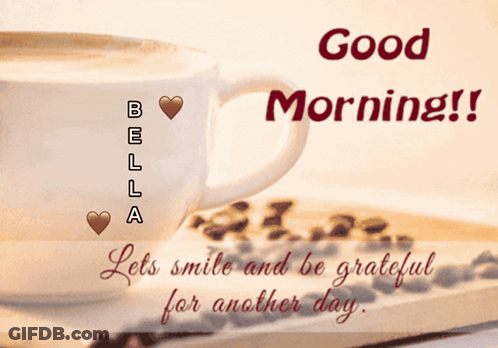 Coffee Cup Greeting Card Saying Good Morning GIF