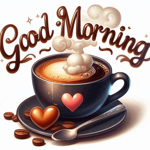 Coffee Cup Hearts Meme GIF