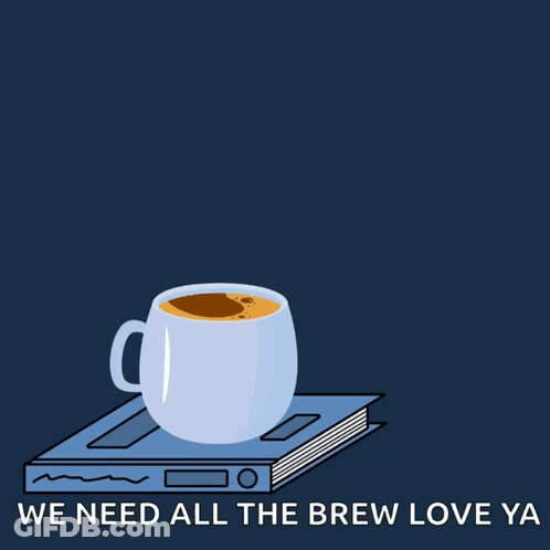 Coffee Cup On Book Saying Good Morning GIF