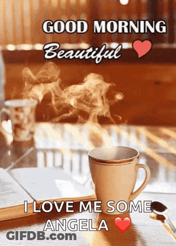 Coffee Cup Saying Good Morning Beautiful GIF