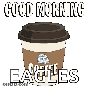 Coffee Cup Saying Good Morning Eagles GIF