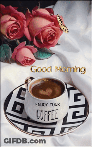 Coffee Cup Saying Good Morning GIF