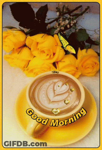 Coffee Cup Saying Good Morning GIF