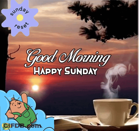 Coffee Cup Saying Good Morning Happy Sunday GIF