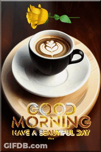 Coffee Cup Saying Good Morning Have A Beautiful Day GIF