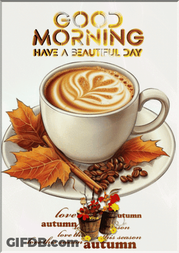 Coffee Cup Saying Good Morning Have A Beautiful Day GIF