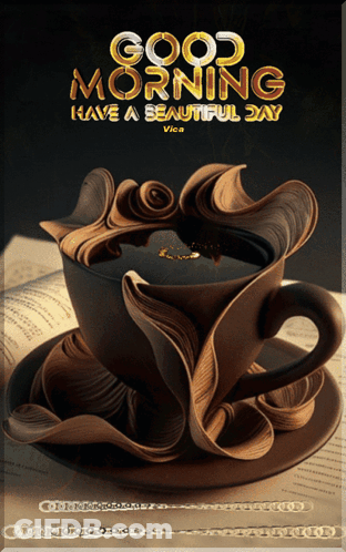 Coffee Cup Saying Good Morning Have A Beautiful Day GIF