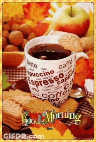 Coffee Cup Saying Good Morning GIF
