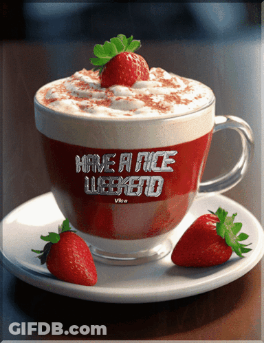 Coffee Cup Saying Have A Nice Weekend GIF