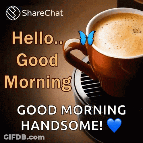 Coffee Cup Saying Hello Good Morning GIF