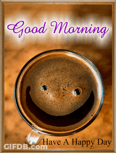 Coffee Cup Smiley Good Morning GIF