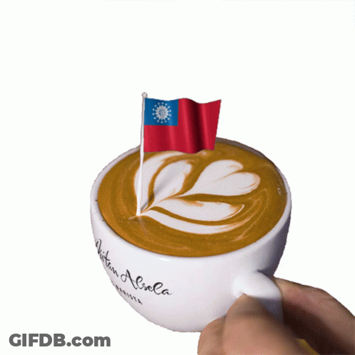 Coffee Cup With Aliola Flag GIF