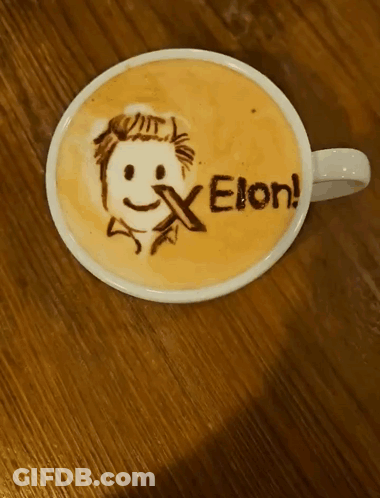 Coffee Cup With Elon Drawing GIF