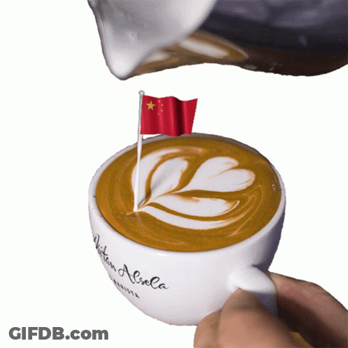 Coffee Cup With Flag Saying Aliola GIF