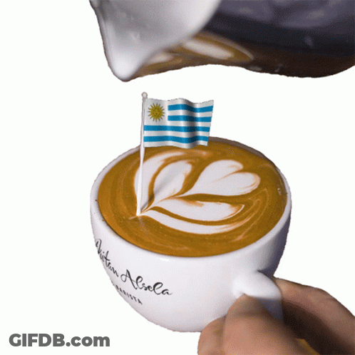Coffee Cup With Flag Saying Aliola GIF