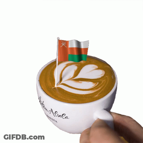 Coffee Cup With Flag Saying Written Aliola GIF