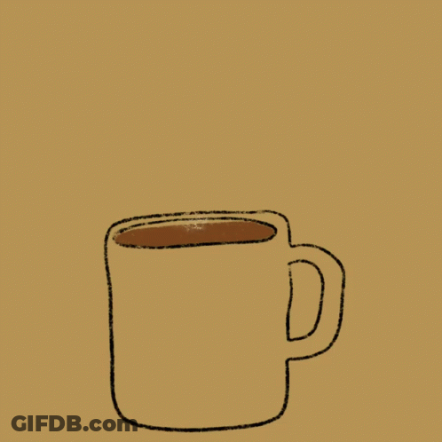 Coffee Cup With Ghost Coming Out GIF