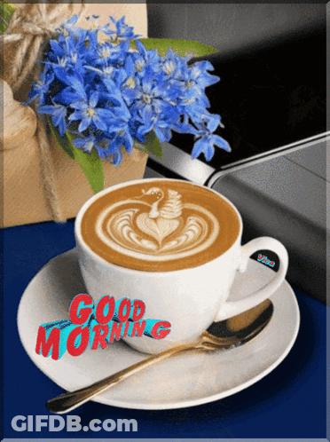 Coffee Cup With Good Morning GIF