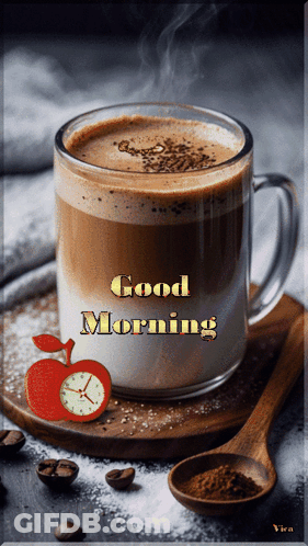 Coffee Cup With Good Morning GIF