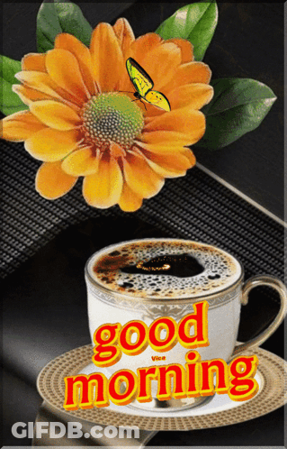 Coffee Cup With Good Morning GIF
