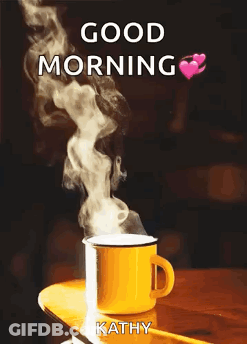 Coffee Cup With Good Morning Kathy GIF