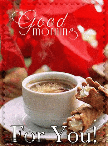 Coffee Cup With Good Morning Message GIF