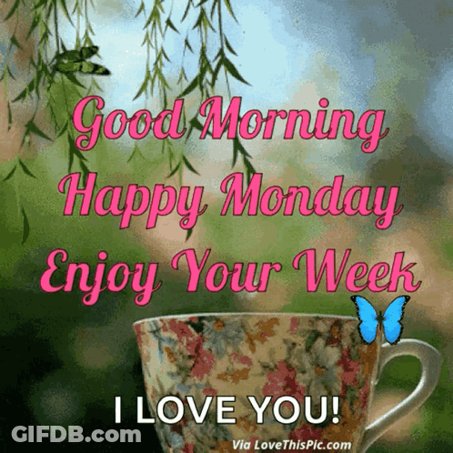 Coffee Cup With Good Morning Message GIF