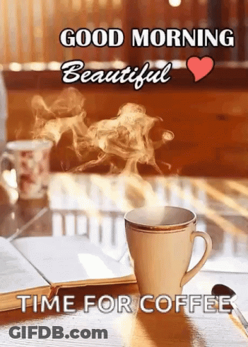 Coffee Cup With Good Morning Message GIF