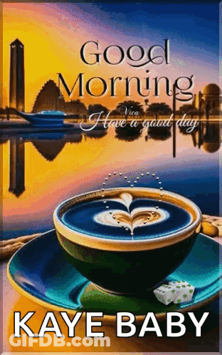 Coffee Cup With Good Morning Message GIF