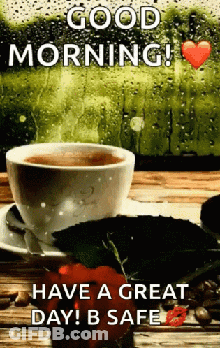 Coffee Cup With Good Morning Message GIF