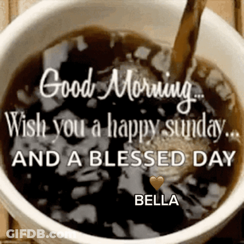 Coffee Cup With Good Morning Message GIF