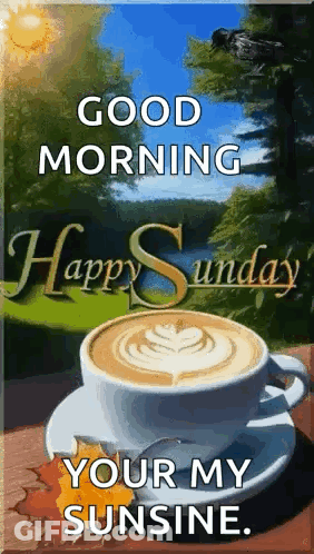Coffee Cup With Good Morning Sunshine GIF