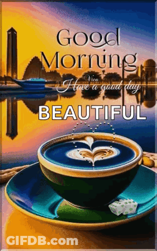 Coffee Cup With Good Morning Words GIF
