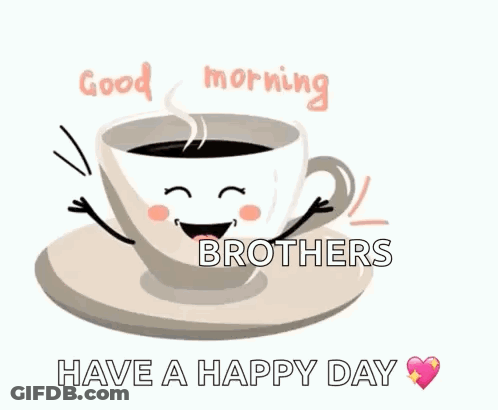 Coffee Cup With Happy Day Message GIF