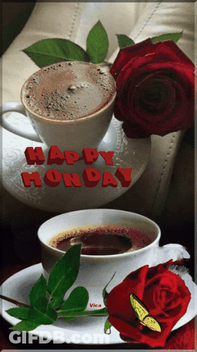 Coffee Cup With Happy Monday GIF