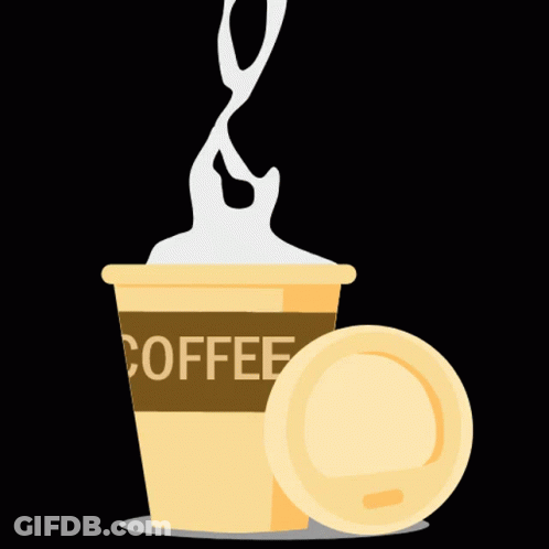 Coffee Cup With Heart Shaped Steam GIF