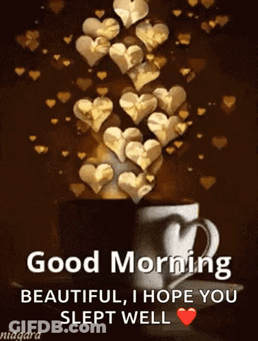 Coffee Cup With Hearts Good Morning GIF