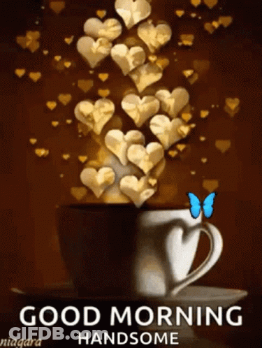 Coffee Cup With Hearts GIF