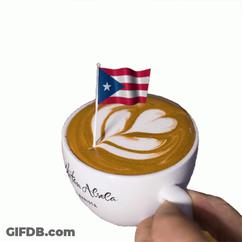 Coffee Cup With Puerto Rican Flag GIF