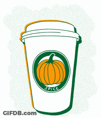 Coffee Cup With Pumpkin And Spice GIF