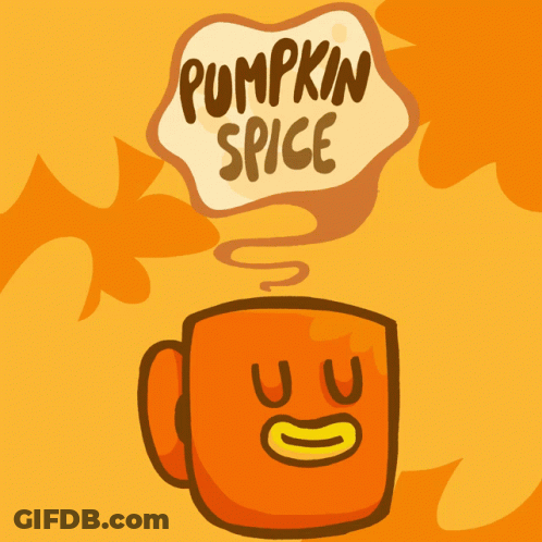 Coffee Cup With Speech Bubble Saying Pumpkin Nice GIF