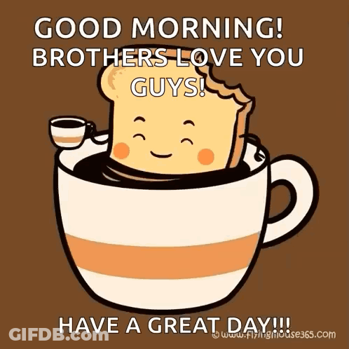 Coffee Cup With Toast GIF