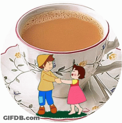 Coffee Cup With Two Children GIF