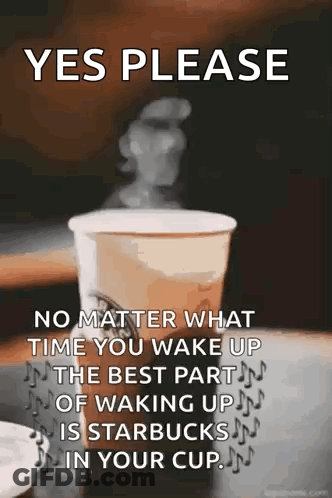 Coffee Cup With Yes Please Quote GIF